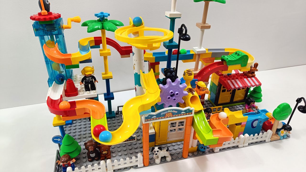 Mega Marble Run Cityscape: Animal Themes and Nonstop Motion