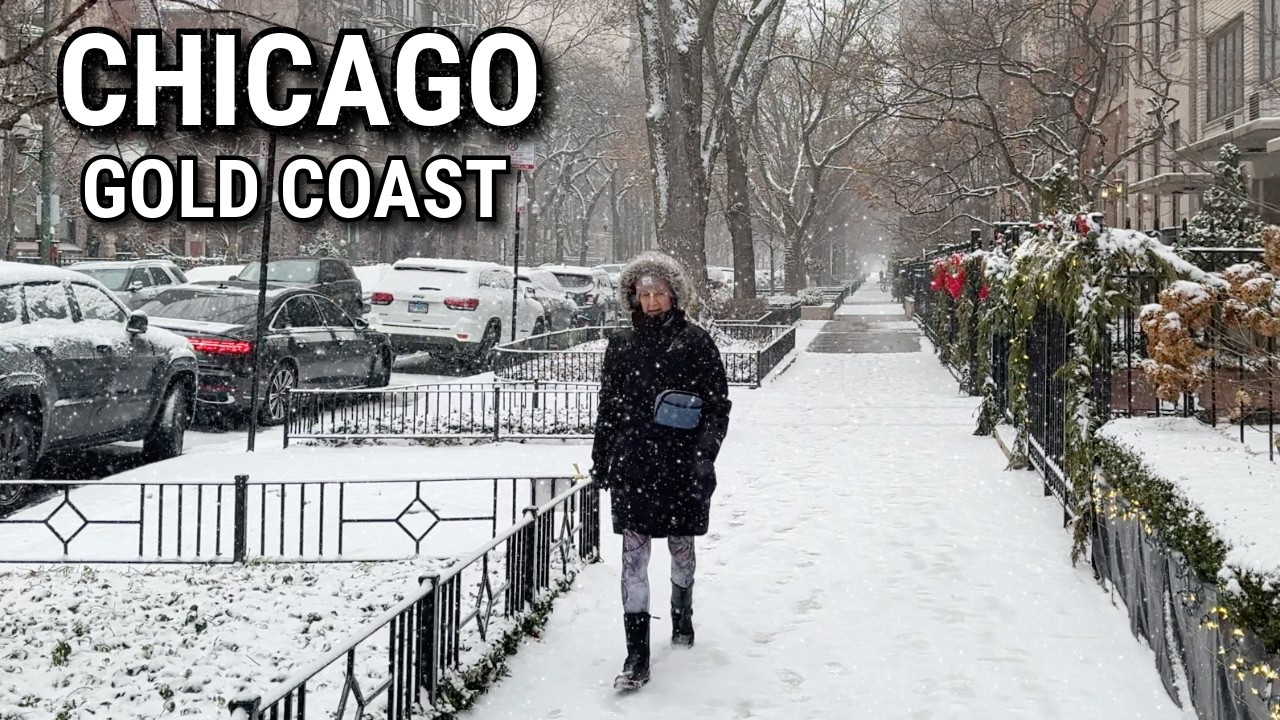 Chicago Snow Walk ❄️ Gold Coast Snowfall Walk On Friday | January 10, 2025 | 4K ASMR