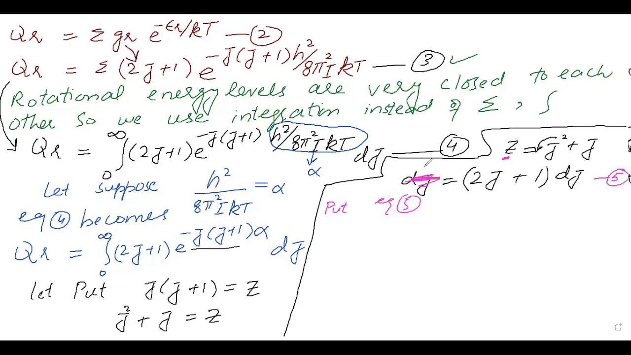 Rotational Partition Function| Physical Chemistry|Statistical Thermodynamics|Saad Anwar