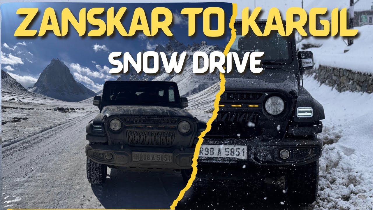 Padum to Kargil in snowfall | Snow drive in Ladakh