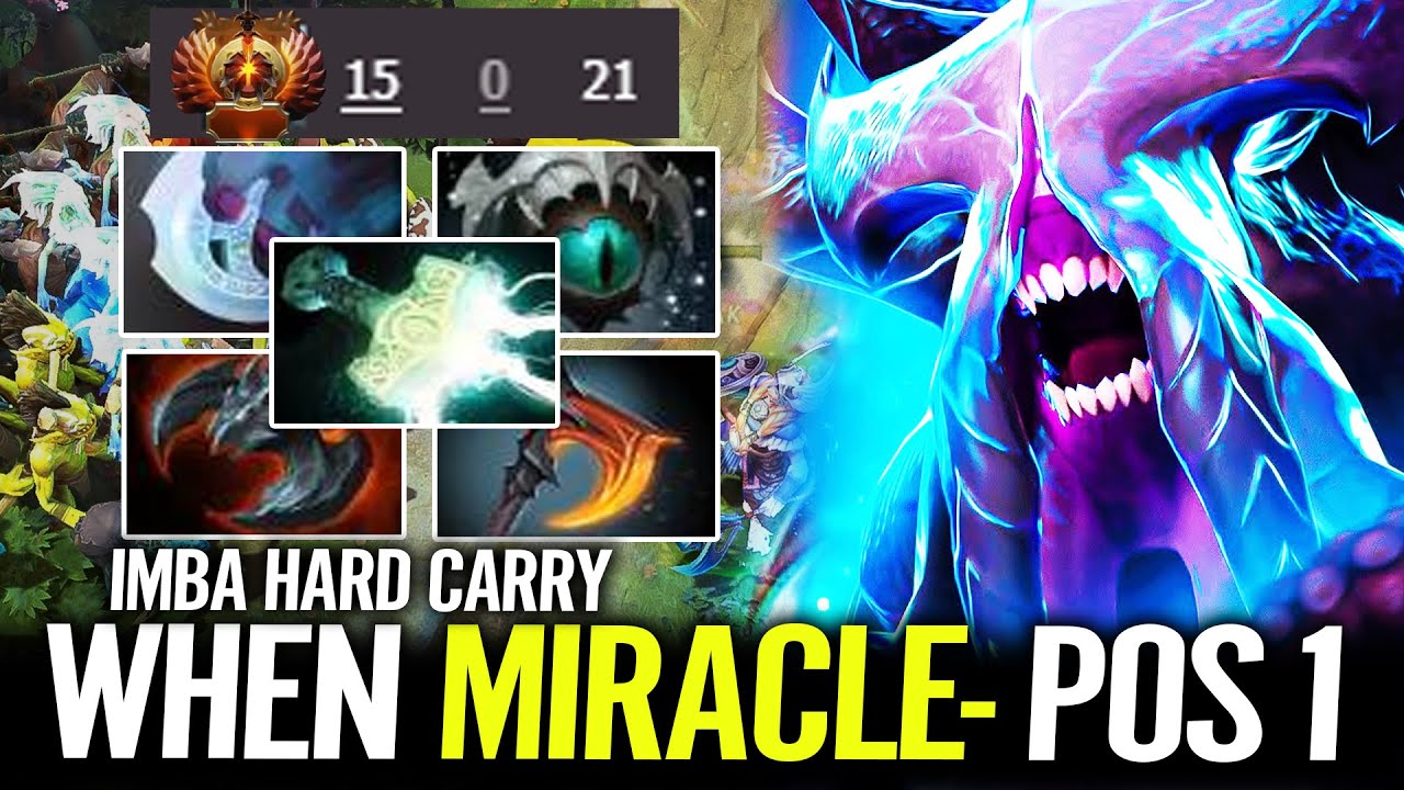 When Miracle play Hard Carry - 100% Destroys the Lane IMBA Carry Dota 2