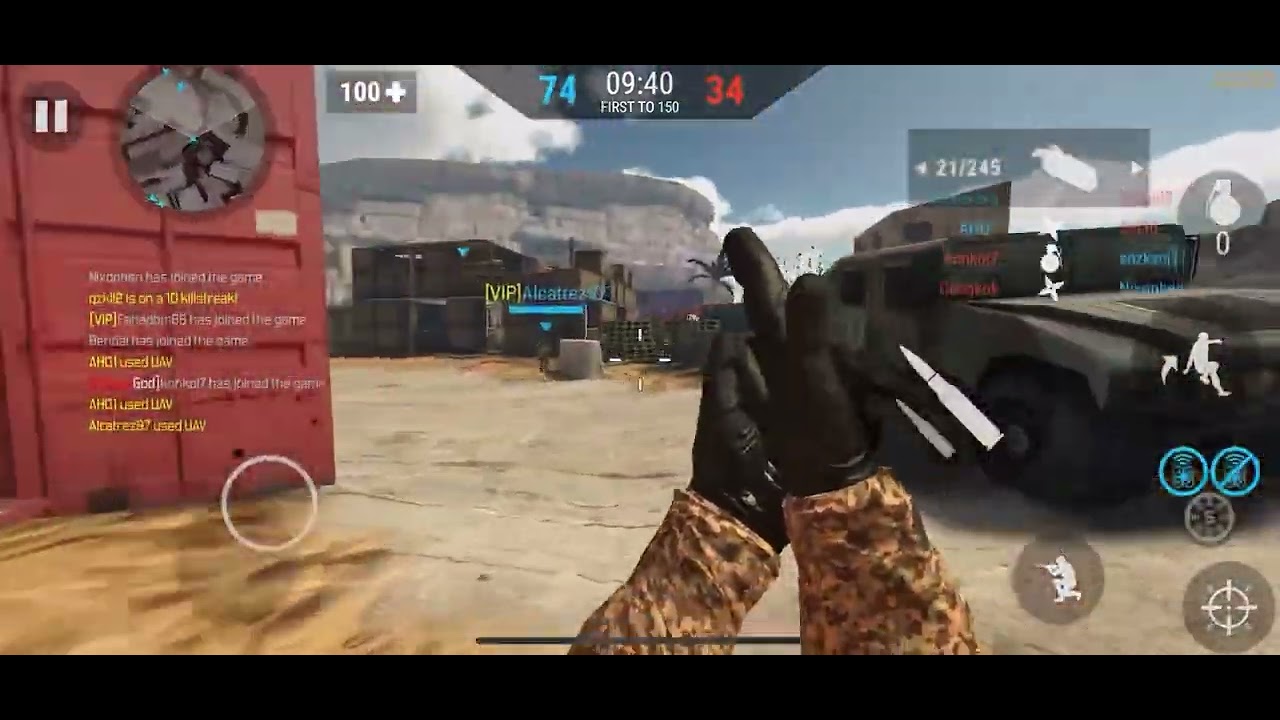Hand pro gameplay on bullet force FPS shooter IOS iPhone 16 pro max 60 fps