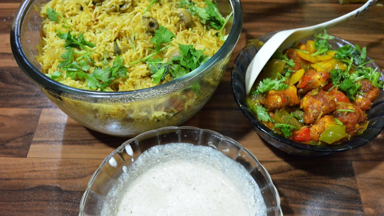 Mushroom Briyani | Paneer Chili | Special Curd Pachadi | Lunch Menu - 8