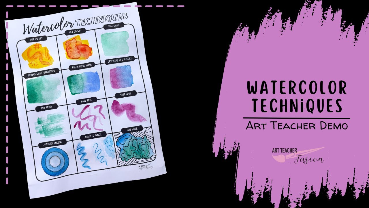 Watercolor Techniques Art Teacher Demo, Middle & High School Art Lesson