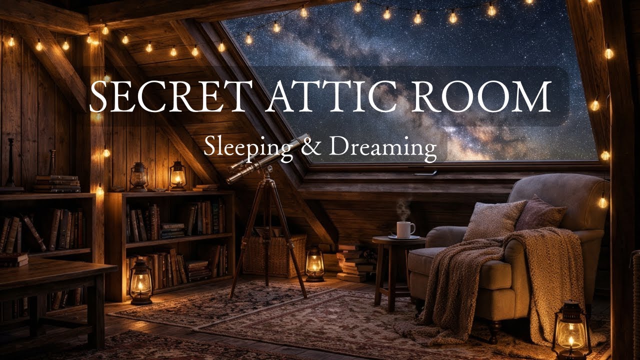 Secret Attic Stargazing - Relaxing Piano Music for Sleeping & Dreaming | Milky Way View