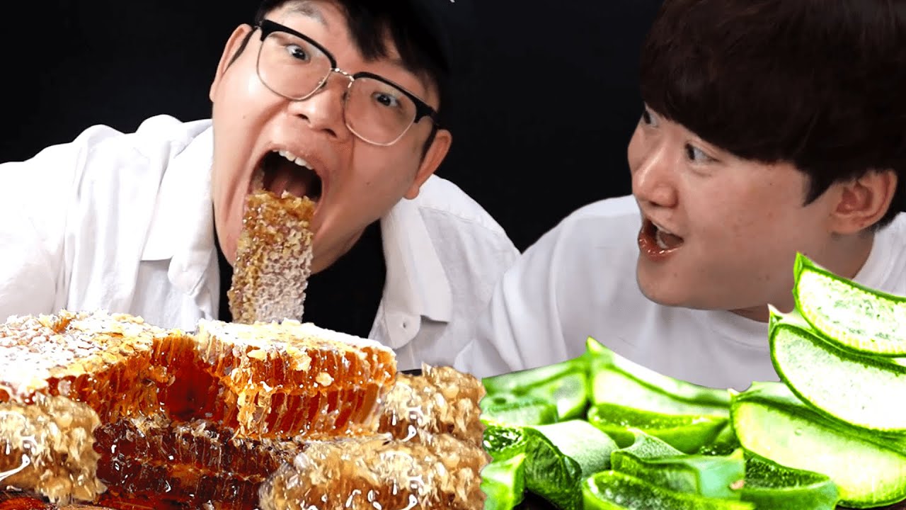 코로나로 미각을 잃은 나 통벌집꿀& 통알로에 ASMR 먹방 Aloe vera & Honeycomb MUKBANG