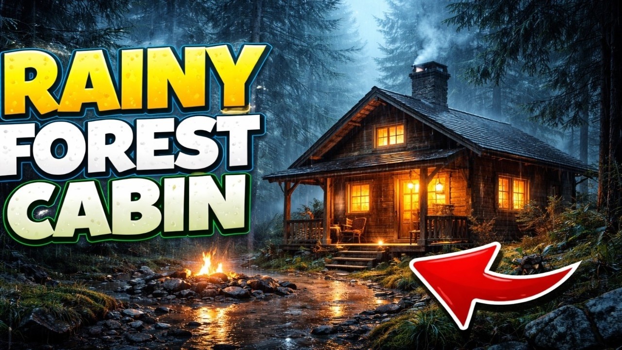Luxury Cabin in Rainy Forest | Cozy Ambience for Deep Sleep | Rain Sounds 10 Hours