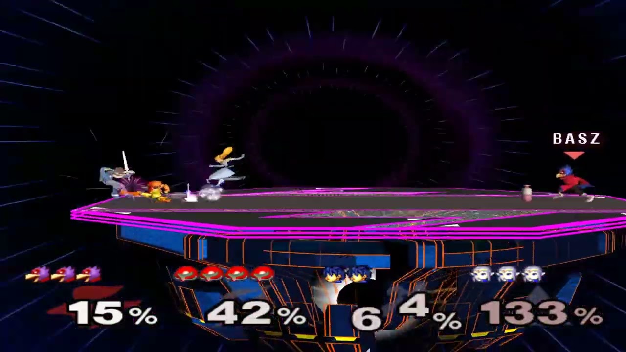 Super Smash Bros Melee (GCN) Special Request #64 - Falco and Samus VS Roy and Zelda