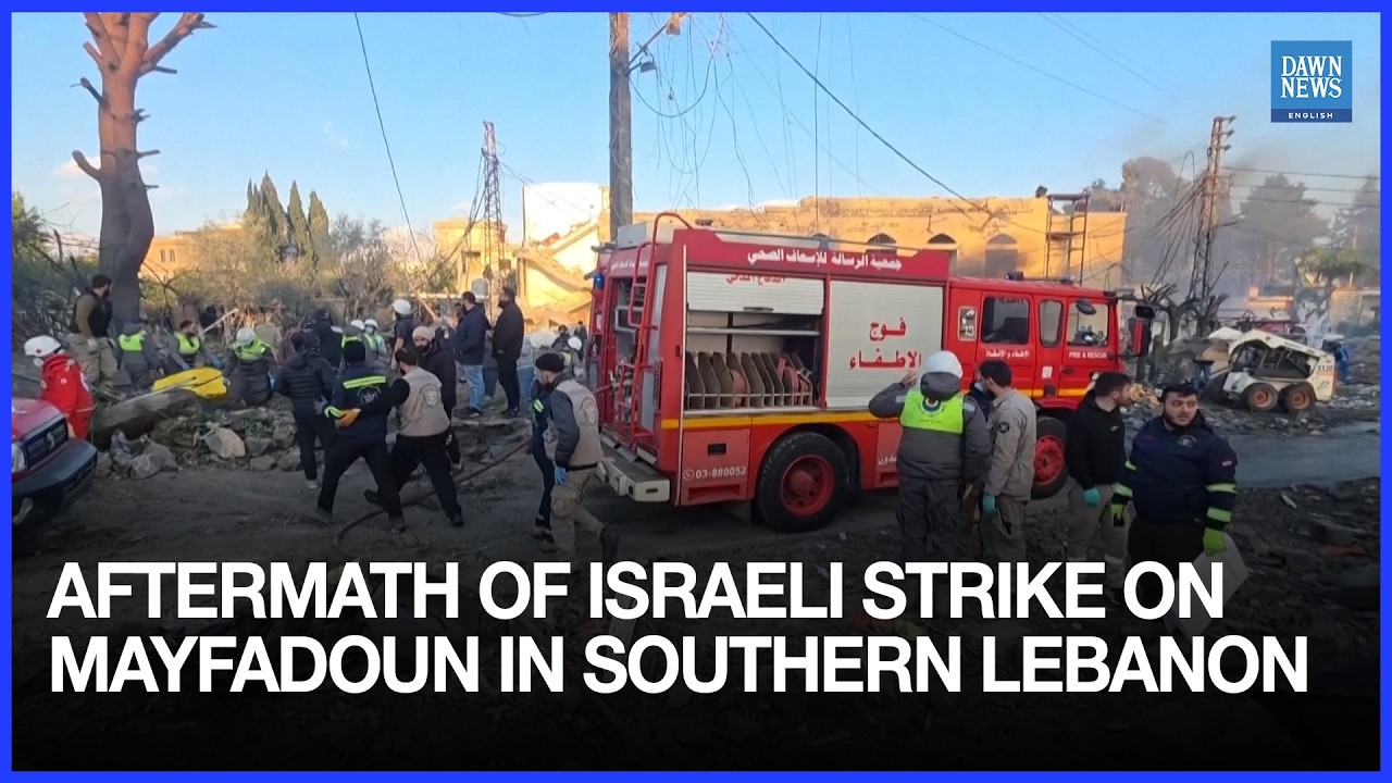 Aftermath of Israeli Strike on Mayfadoun in Southern Lebanon | Dawn News English