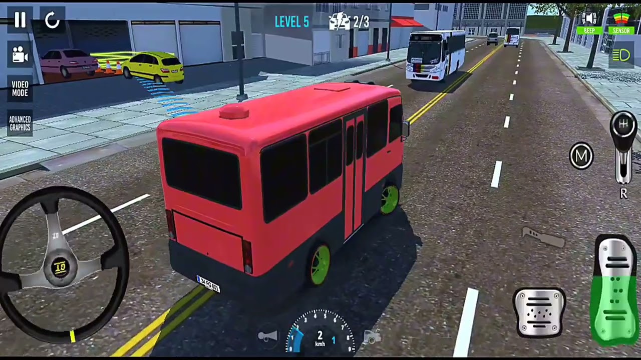 Mini Bus New Car Parking 3D School 2026 - Modern Level Walkthrough Android Gameplay