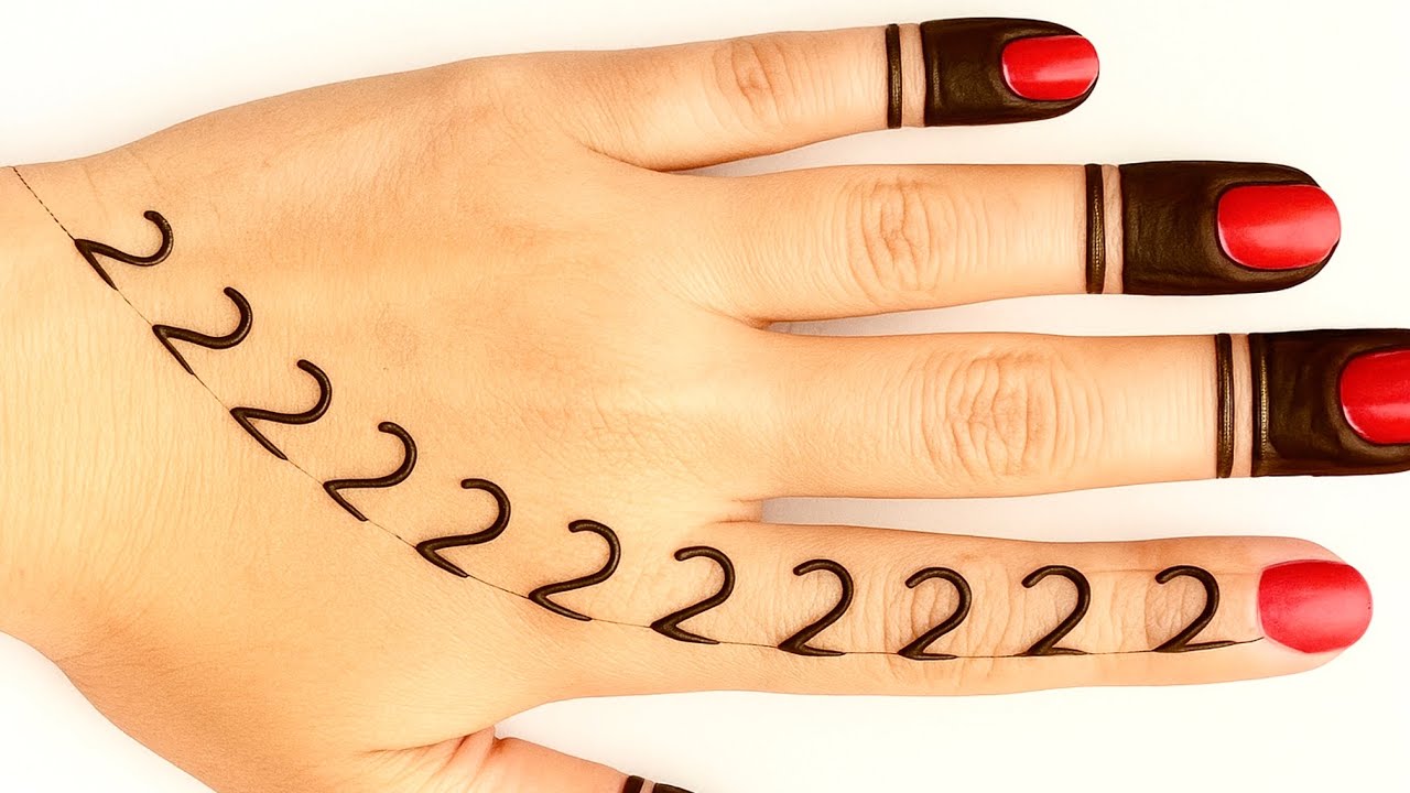 Easy Simple Beautiful 222 Numbers back hand Mehndi design | New Stylish Mehndi design | henna design