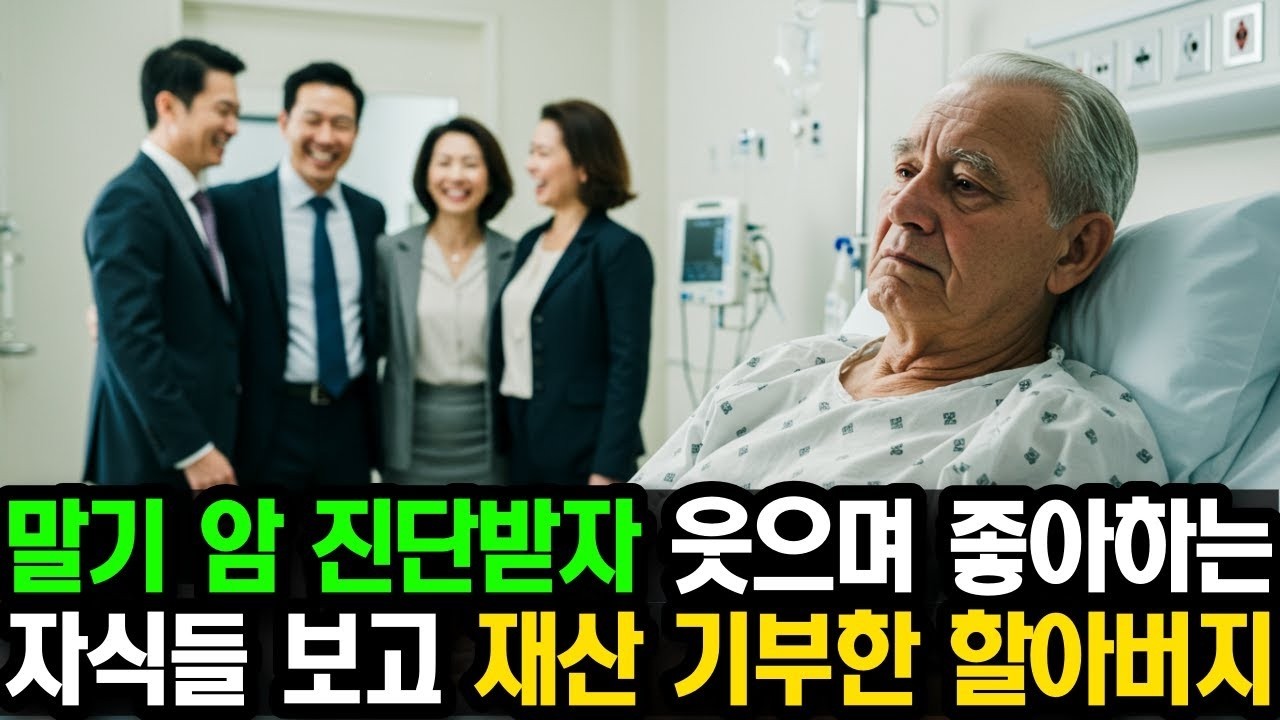말기 위암 진단받자 유산 상속 생각하며 좋아하는 자식들 보고 전 재산 기부한 백만장자 할아버지