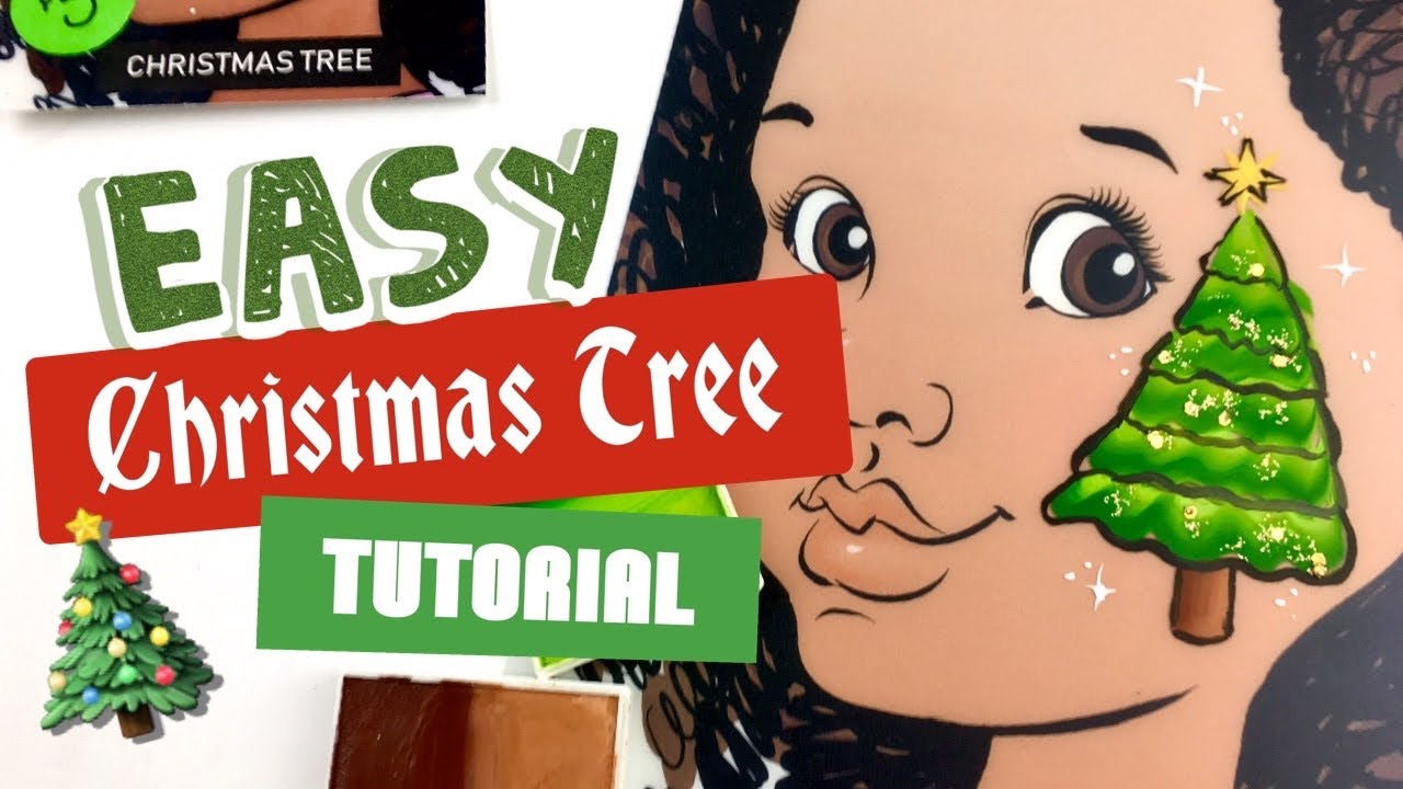 Easy & Fast Christmas Tree Face Paint Tutorial- Line Buster | Face Paint with Paris