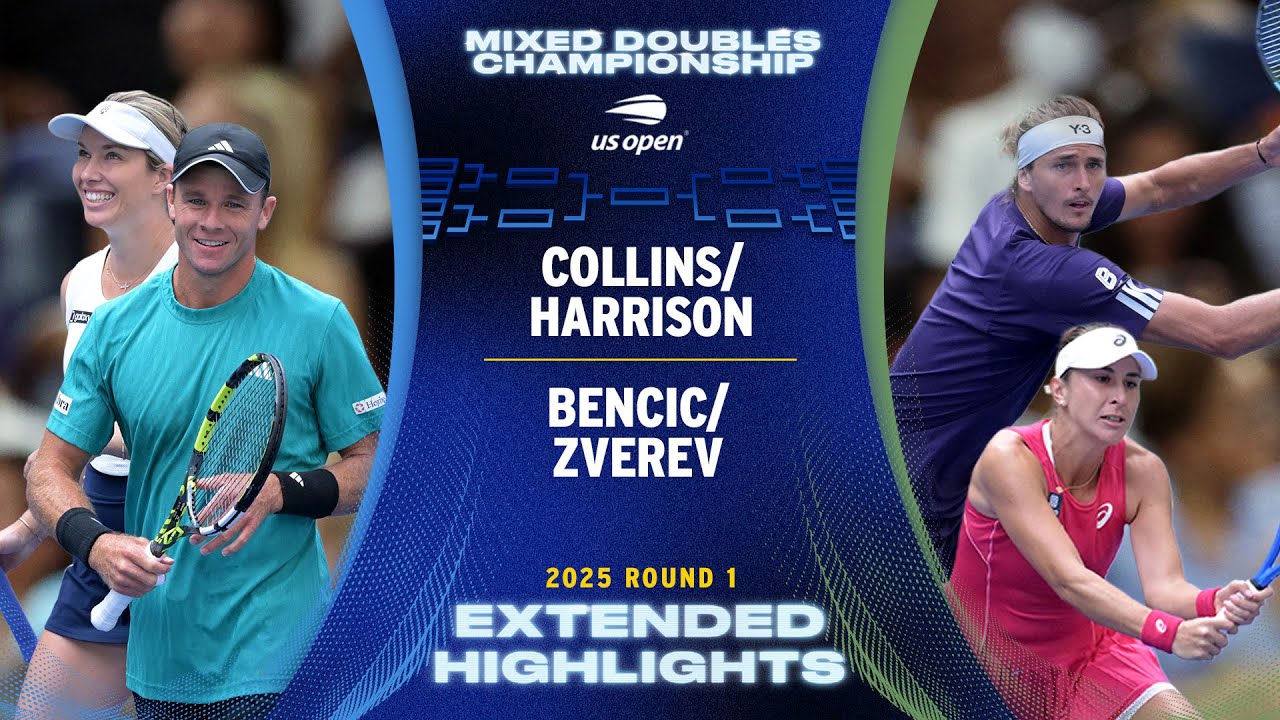 Collins/Harrison vs. Bencic/Zverev Extended Highlights | 2025 US Open Round 1