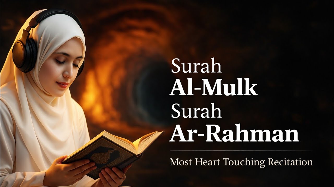 🕋 Recitation of Surah Al-Mulk & Surah Ar-Rahman in a Beautiful Female Voice with Arabic Text