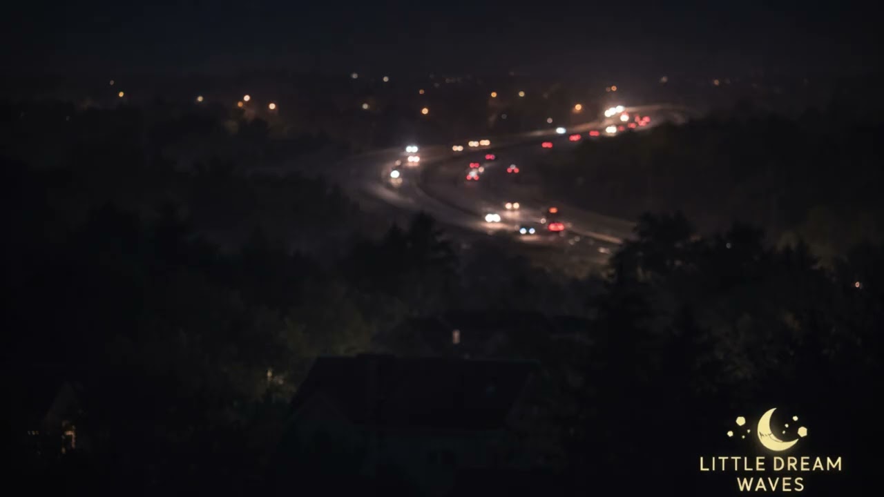 Distant Highway Sounds at Night (1 Hour) | Gentle Traffic Hum for Sleep, Study & Anxiety Relief