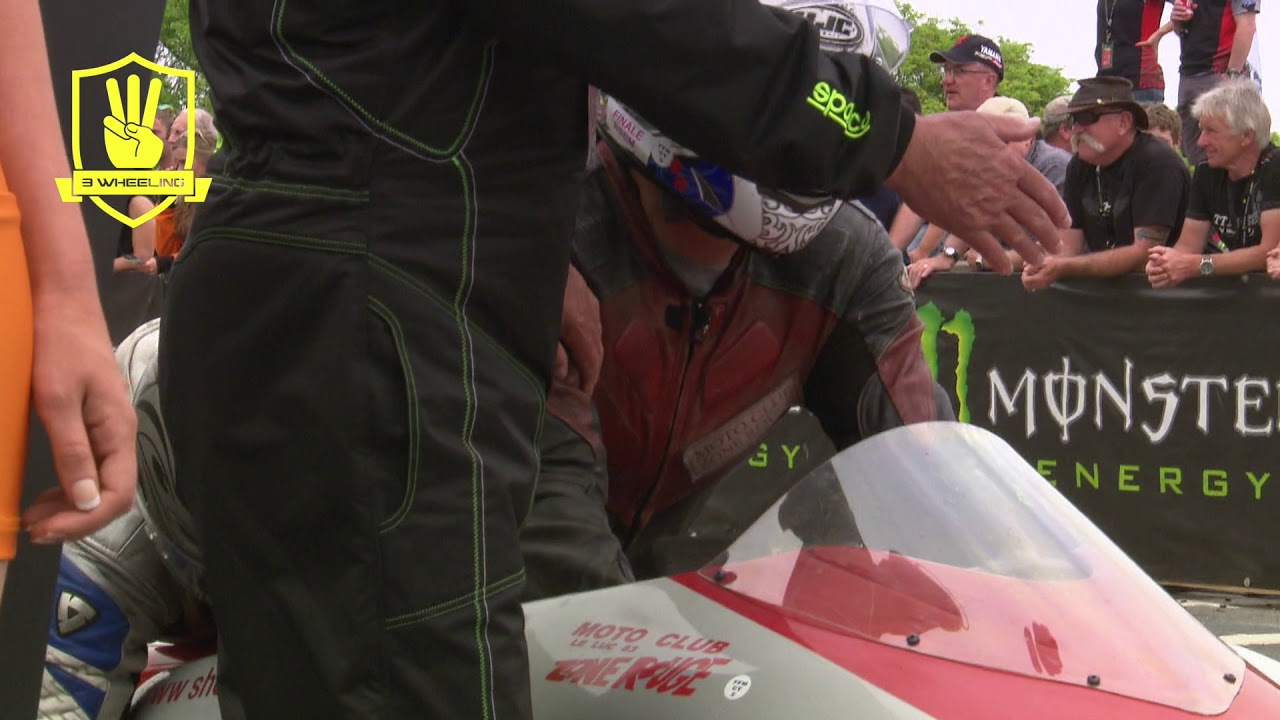 Isle of Man TT - 3 Wheeling 2016 Sidecar Race 1 Leblond & Picquoin No 34