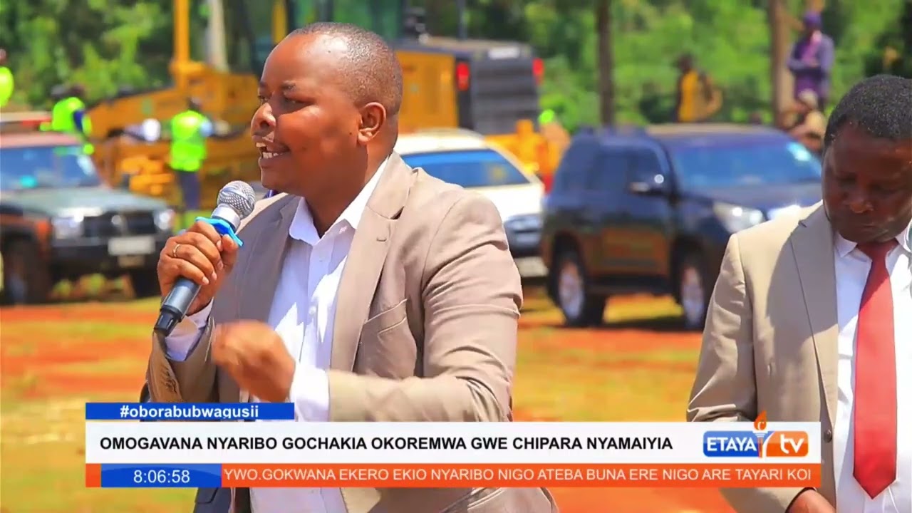 Nyamira Governor Amos Nyaribo launches road equipments as rehabilitation expected in the coming days