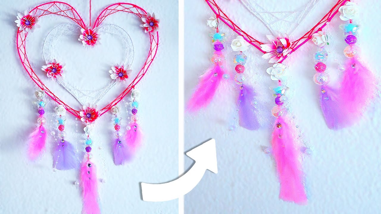 ¡CREA UN ATRAPASUEÑOS en forma de Corazón! SUPER FÁCIL || Ideas para Regalar DIY