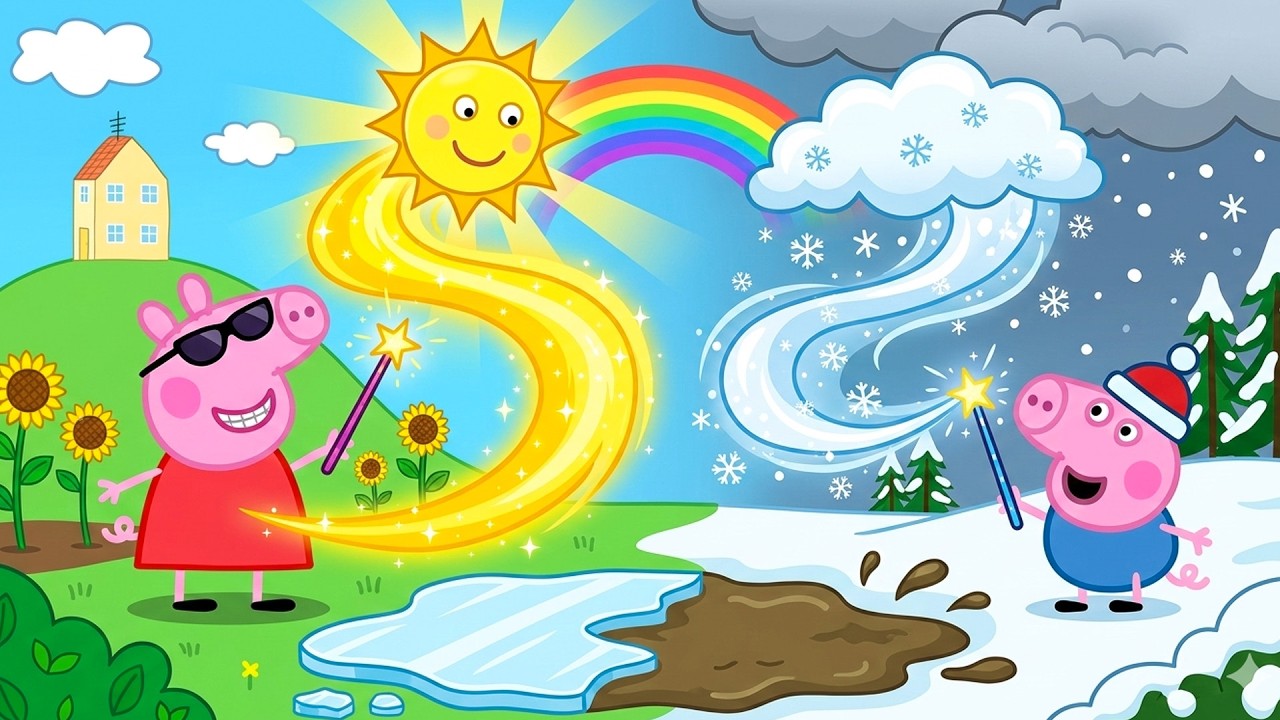 Peppa and George Change the Weather with Magic! ☀️❄️ | Peppa Pig Funny Animation