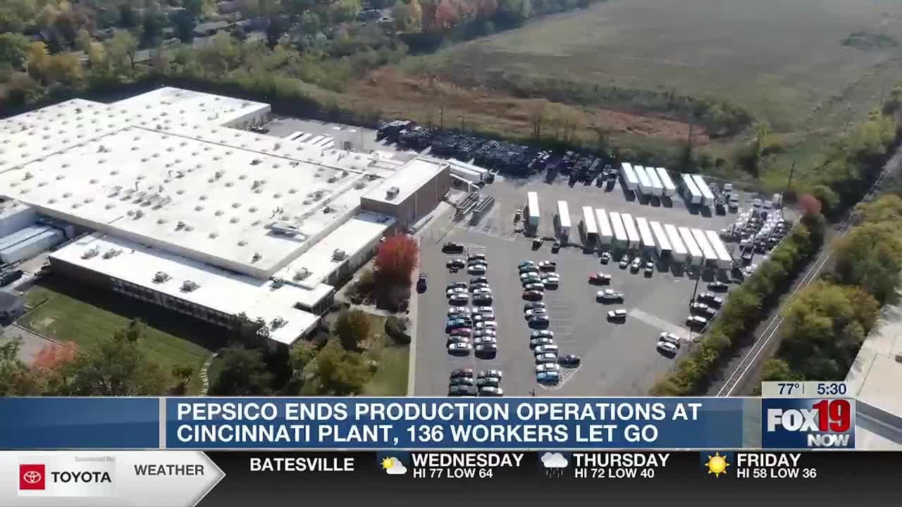 Cincinnati PepsiCo ending production operations, 136 workers to be laid off