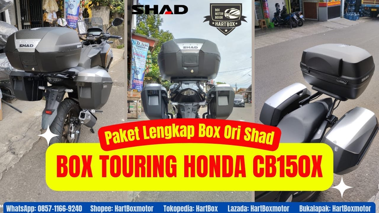 BOX MOTOR HONDA CB150X | BOX TOURING SHAD SH44 & SIDEBOX SHAD SH23