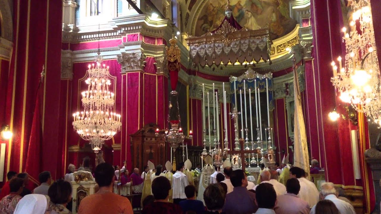 Gozo Cathedral on the eve of the feast of the Assumption of Our Lady (2013).