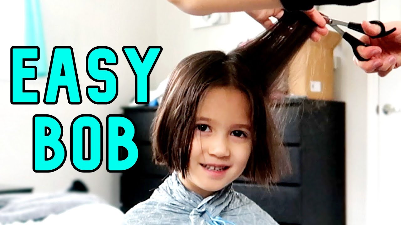 Easy Girls Shaggy Bob Haircut Tutorial | How to Cut your Kids Hair at Home