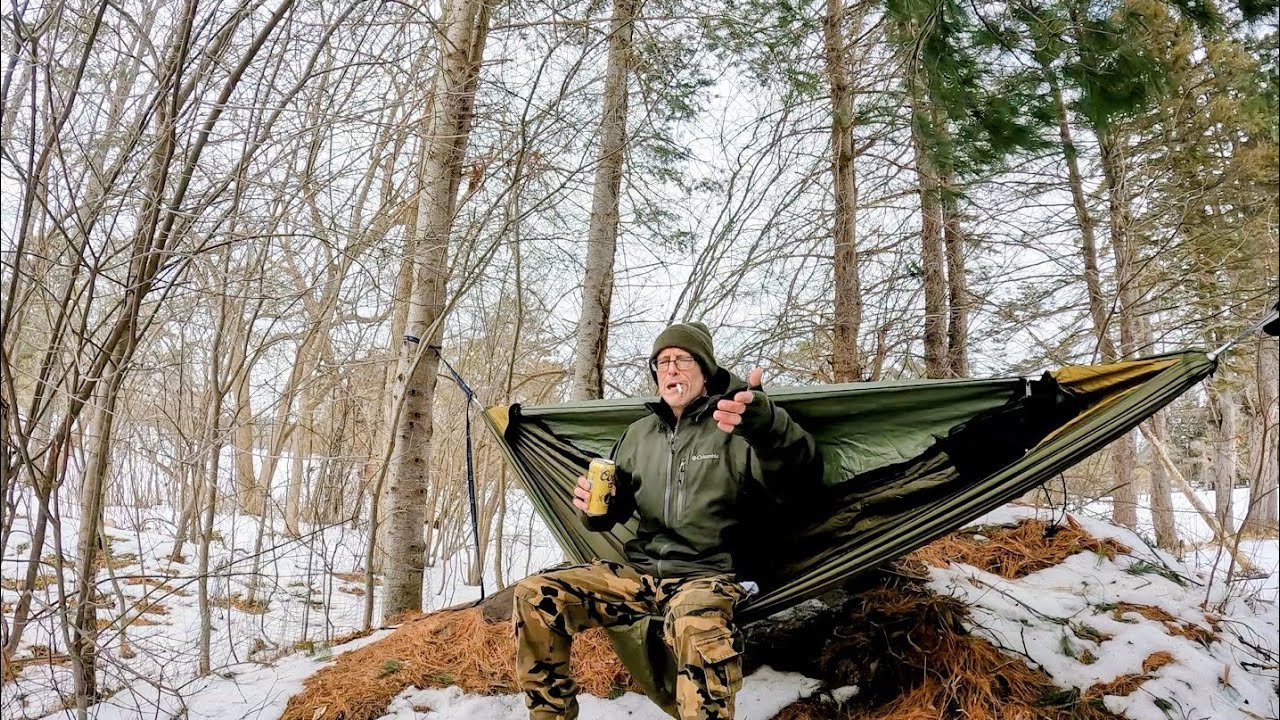 Зимняя установка гамака #outlawcamp #wintercamping #hammockcamping