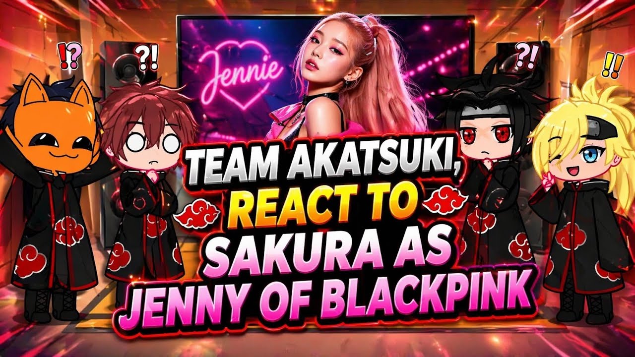 🐼🐻‍❄️🐨🐻КОМАНДА АКАЦУКИ /// РЕАКЦИЯ НА САКУРУ В ОБЛИКЕ ДЖЕННИ КИМ ИЗ BLACKPINK /// УДИВИТЕЛЬНО 🐻🐨🐻...