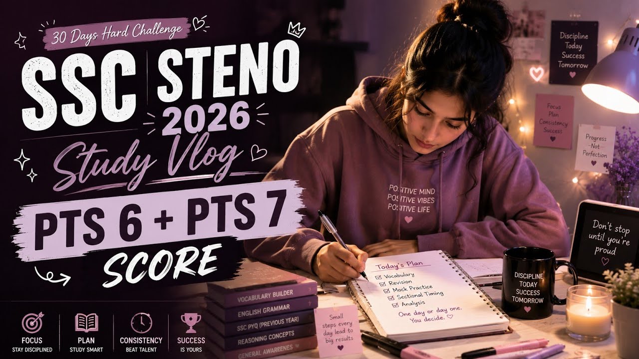 SSC Stenographer 2026 Study Vlog | PTS 6 & PTS 7 Mock | Prepare With Me | Real Preparation Journey