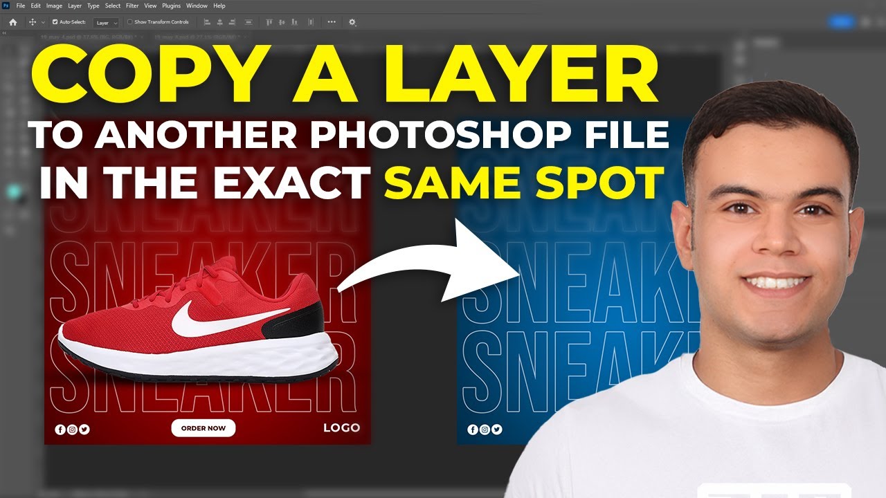 How to Copy a Layer to Another Photoshop File in the Exact Same Spot