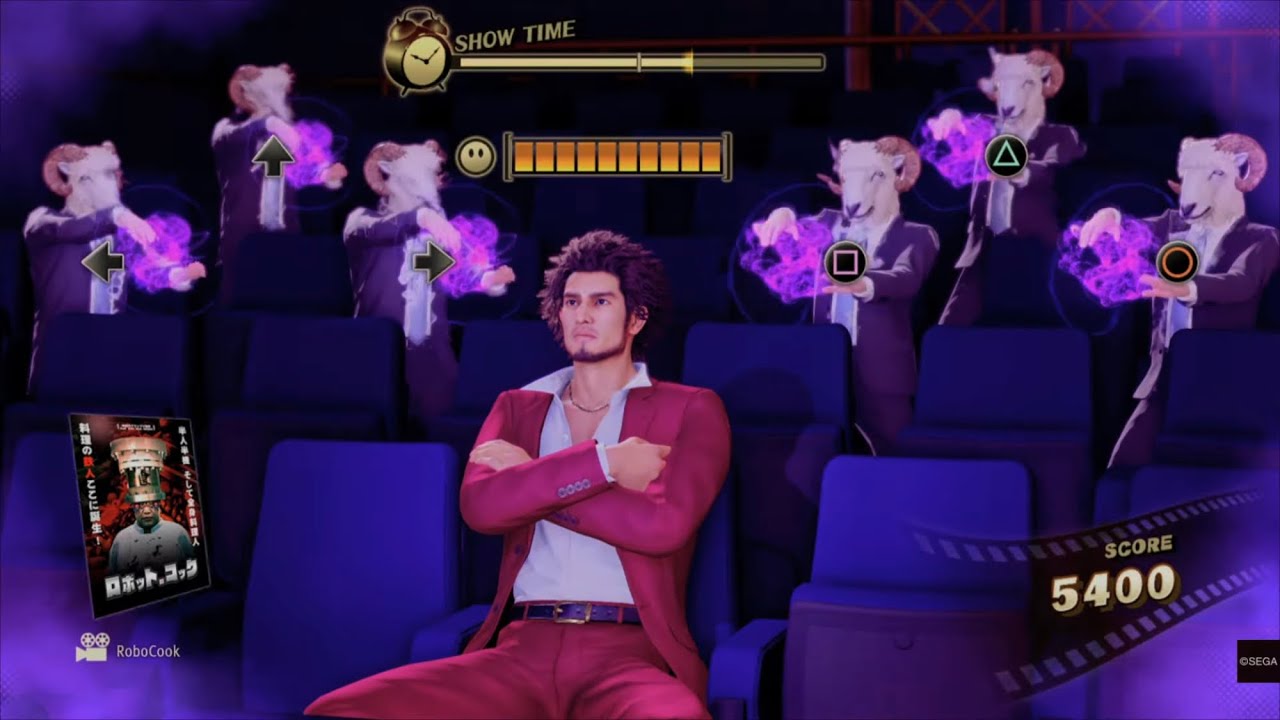 Yakuza: Like a Dragon. The movie theater with Lamb mini game.