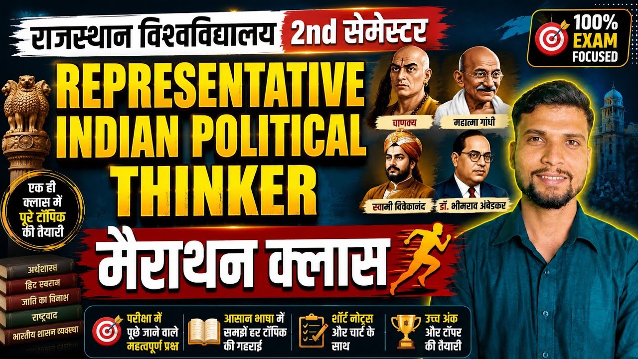 ba 2nd semester political science rajasthan university || भारतीय राजनीतिक विचारक 