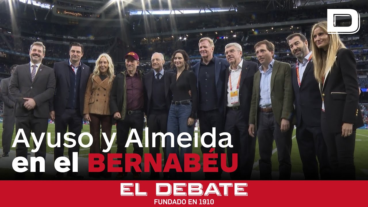 Ayuso, Almeida, Florentino y numerosos deportistas, presentes en el Bernabéu para el partido de NFL