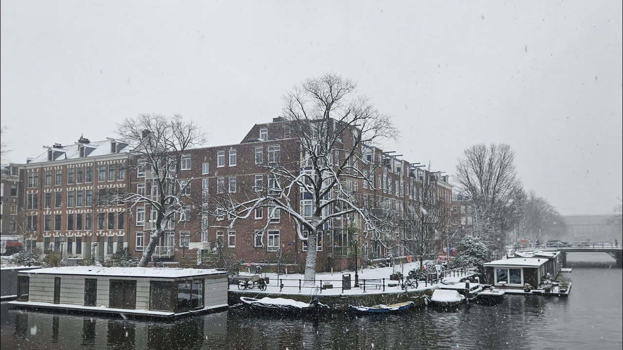 Walking in Snowy Amsterdam