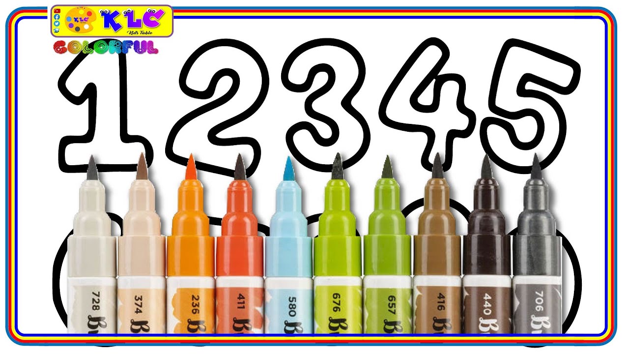 🔢 (Numbers) Learn Numbers with BIG Marker Pen Coloring Pages | KLC KIDS TABLE🎨