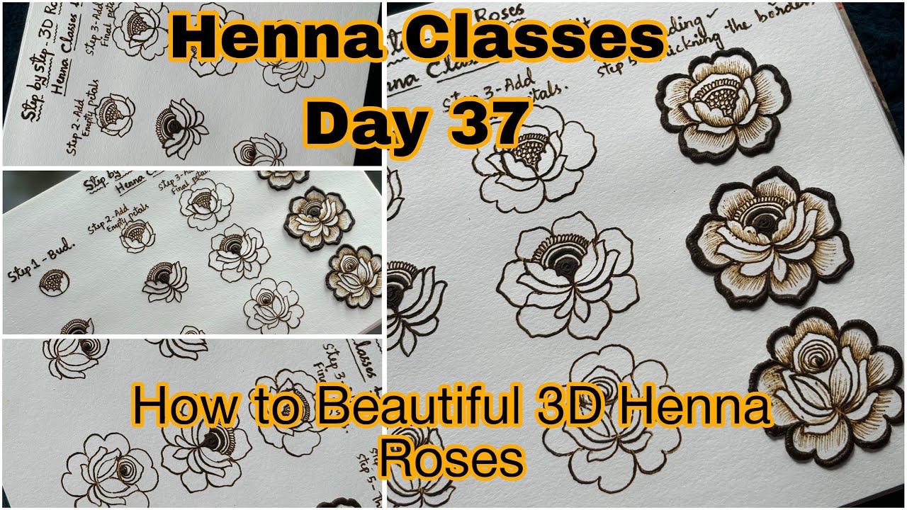 Henna Class day 37 | How to make Beautiful 3D Flowers / Roses | Learn with @ThouseensHennaClasses