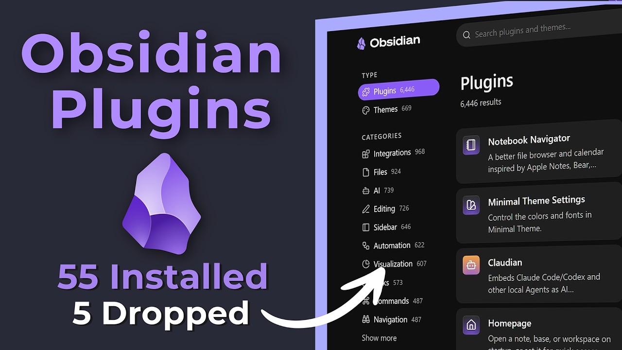 Плагины Obsidian 2026: что я использую, а от чего отказался