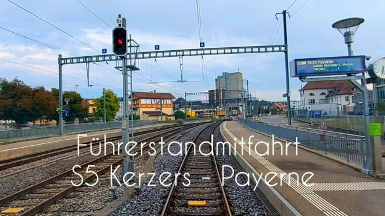 BLS RABe 525 Führerstandsmitfahrt in der S5 von Kerzers nach Payerne.