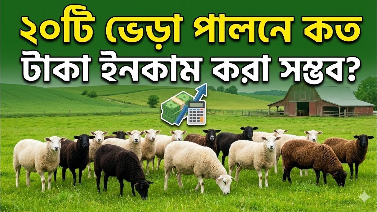 ২০টি ভেড়া পালনে কত টাকা ইনকাম সম্ভব? সঠিক পদ্ধতি ও লাভের হিসাব!। 
