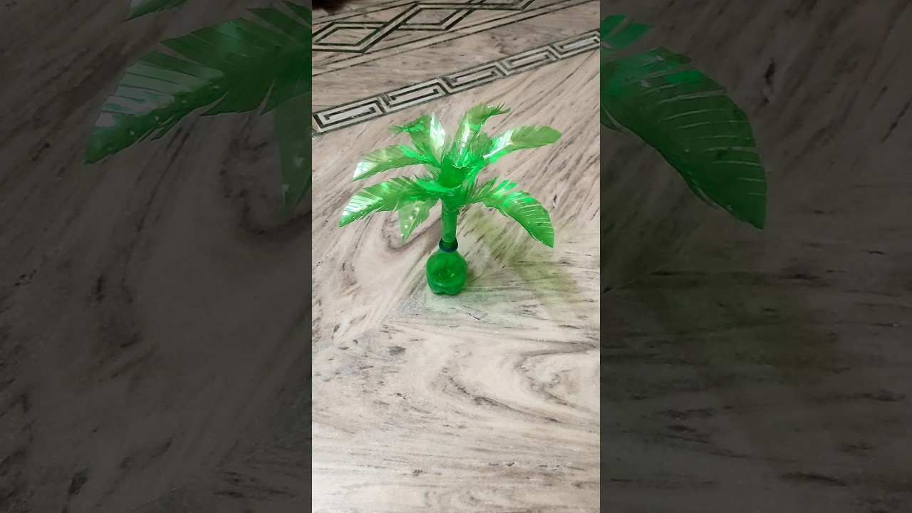 Easy Plastic Bottle Coconut Tree Making / DIY Plastic Bottle Craft #shorts #plastic #recycle #diy