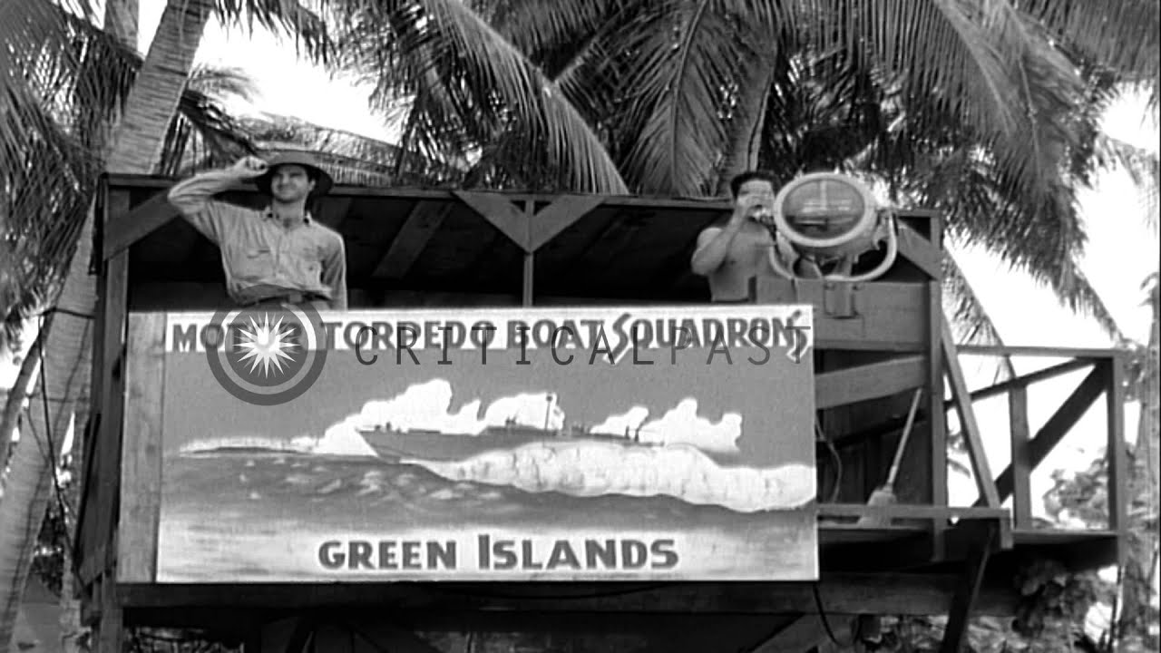 US Navy PT motor torpedo boats seen  in Green Island Atoll in South Pacific. HD Stock Footage