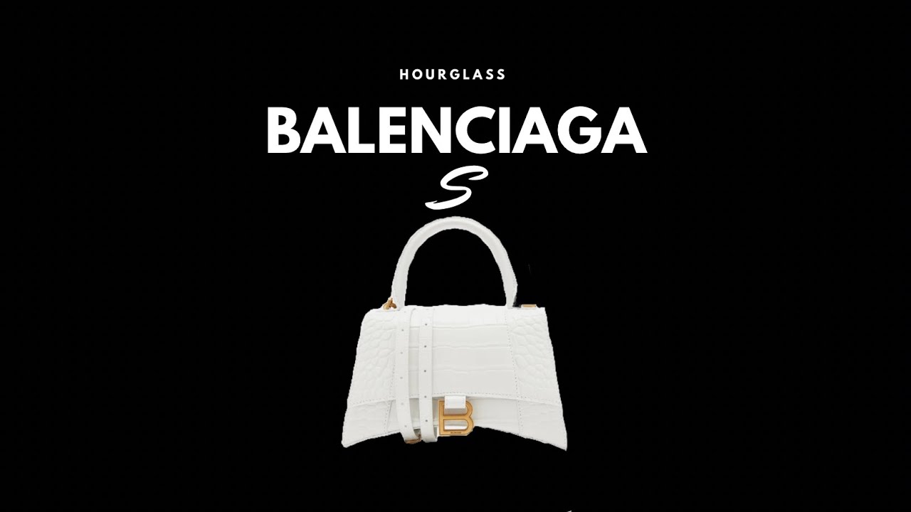 Review/Unboxing Túi Balenciaga Hourglass S Croc XS White logo Gold, hàng used khách thanh lý 97%