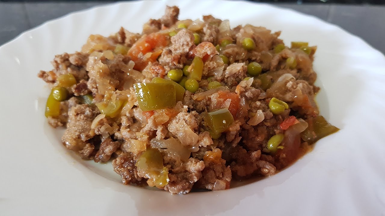 Carne molida en Salsa con Guisantes