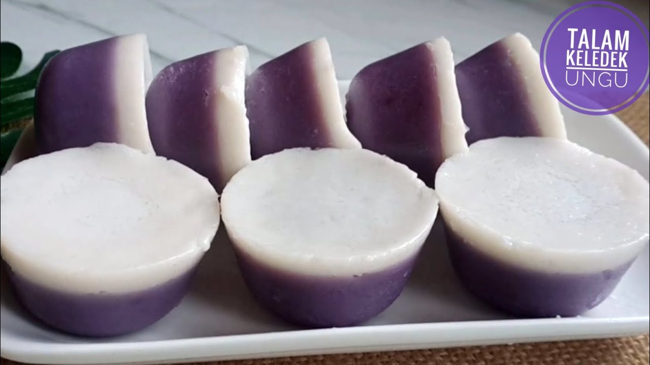 Kuih Talam Keledek Ungu lemak manis