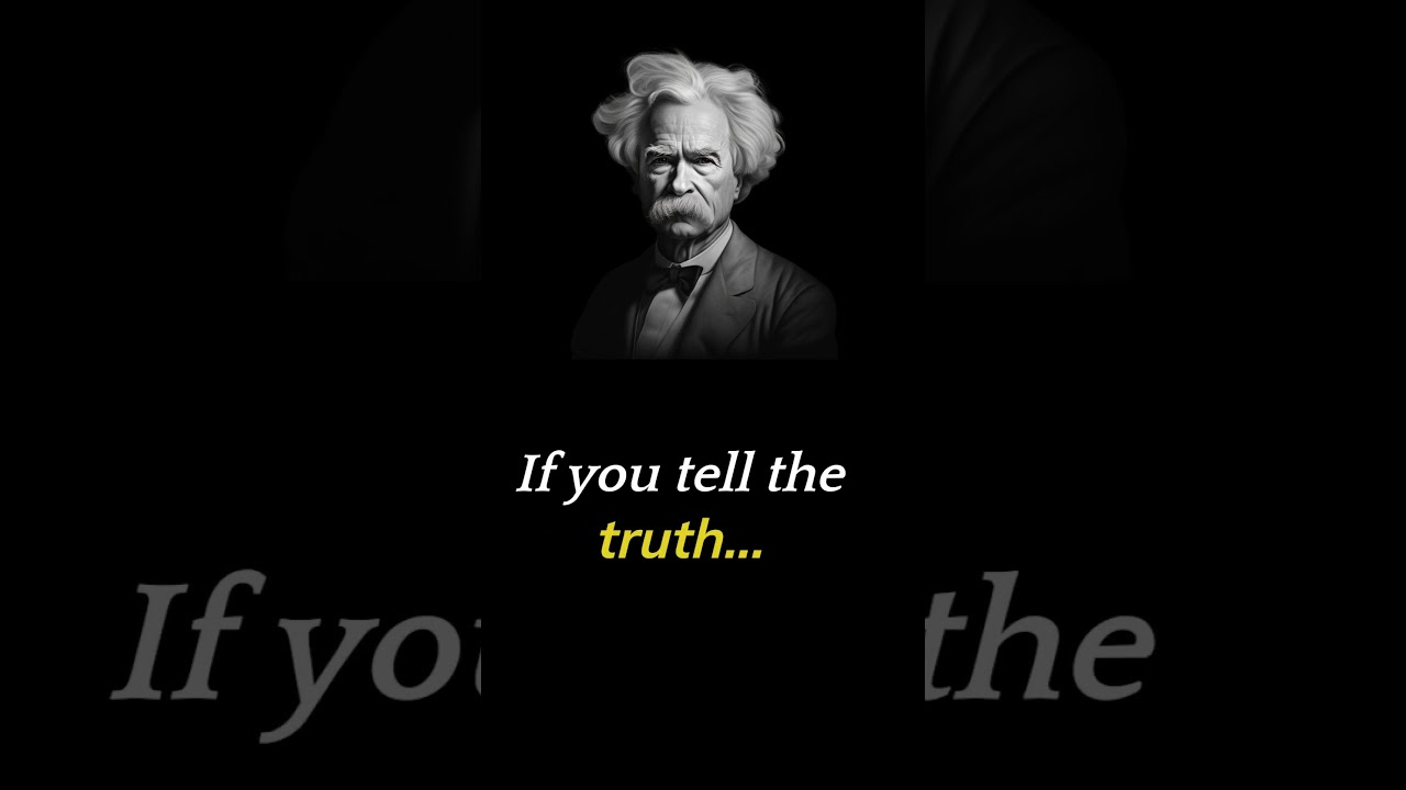 The Truth Will Set You Free: Mark Twain's Quote on the Importance of Honesty #shorts #quotes