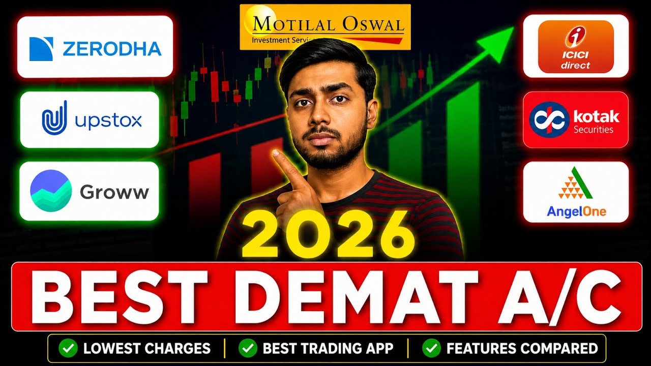 Best Demat Account in India 2026 🔥 Groww vs Zerodha vs Upstox | Which is Best?