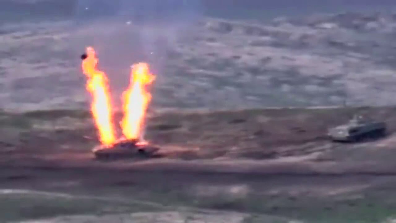 MORE AZERI TANKS & ARMORED VEHICLES GETTING DESTROYED BY ARMENIAN FORCES 27/09/2020