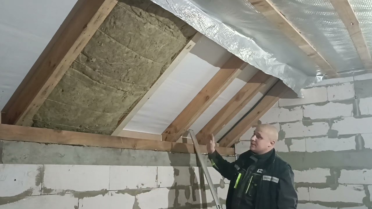 🔥🔥🔥Утеплення мансарди базальтовою ватою. Пароізоляція на стелю. @Будуюсам
